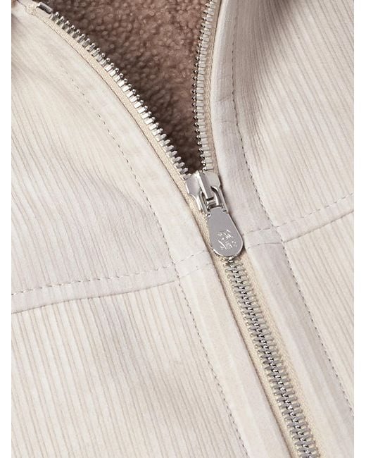 Brunello Cucinelli Natural Slim-fit Ribbed Shearling Jacket for men