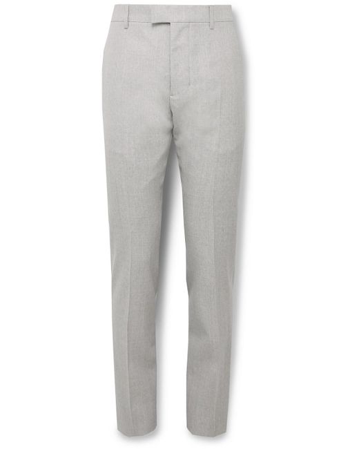 AMI Gray Slim-fit Tapered Wool Trousers for men