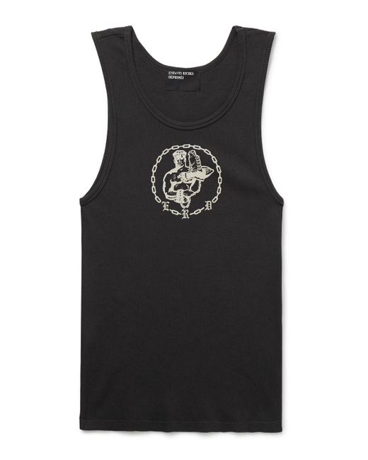 Enfants Riches Deprimes Enfants En Chain Printed Ribbed Cotton