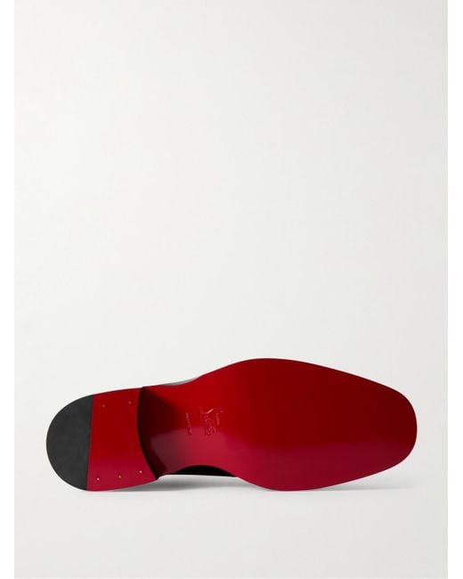 Christian Louboutin Black Cocoriclou Studded Leather Derby Shoes for men