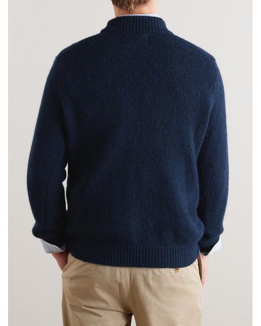 NN07 Blue Nick 6367 Merino Wool-blend Mock-neck Sweater for men