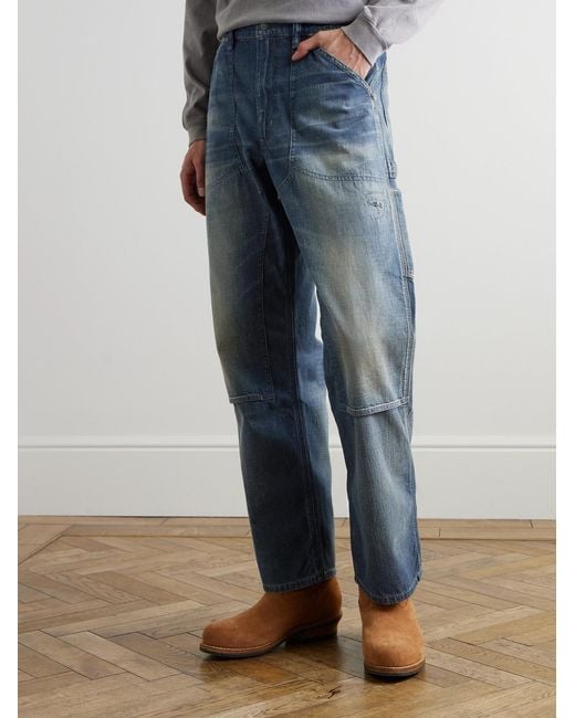 Polo Ralph Lauren Blue Polo Country Slim-Fit Straight-Leg Distressed Panelled Jeans for men