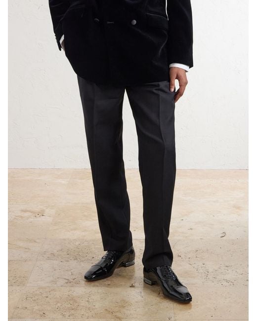 Christian Louboutin Black Greggo Patent-Leather Oxford Shoes for men