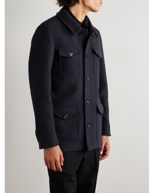 Tom Ford Blue Virgin Wool Overshirt for men