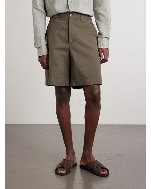 Slowear Green Ribstop Cotton-Blend Shorts for men