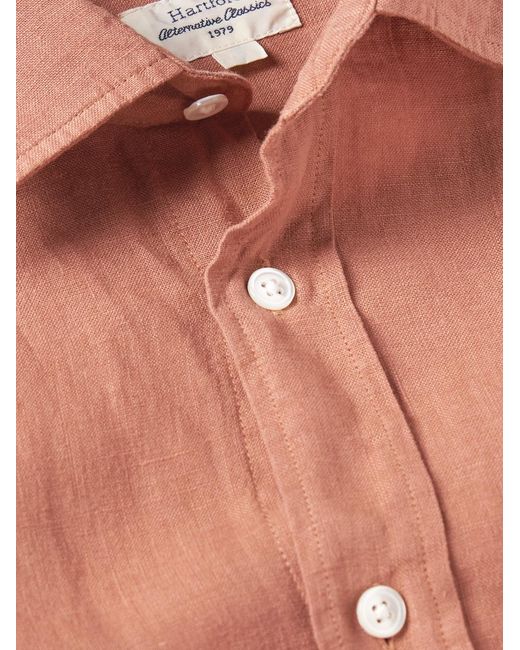 Hartford Pink Paul Pat Linen Shirt for men