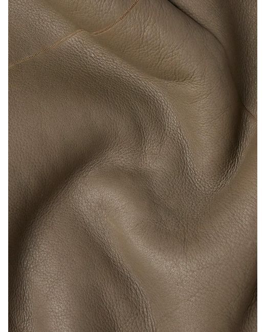 Rick Owens Gray Belted Shearling Hooded Coat for men