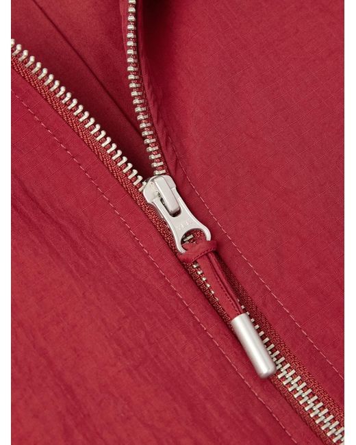 Folk Red Wadded Ripstop Bomber Jacket for men