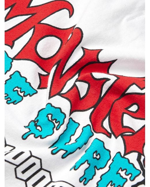 T-shirt in jersey di cotone con logo Monsters of Surf di Local Authority in White da Uomo