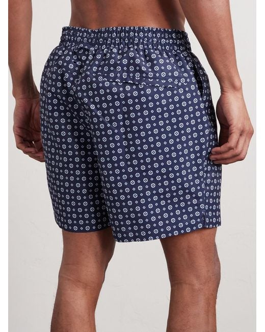 Derek Rose Blue Tropez Straight-leg Mid-length Printed Swim Shorts for men