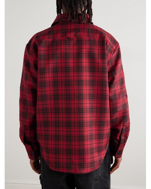 Vetements Logo-Embroidered Checked Wool Shirt for men