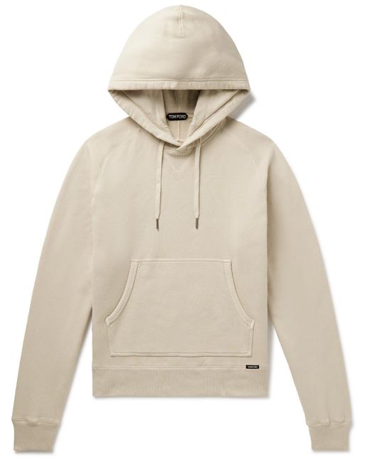Tom Ford Natural Garment-dyed Cotton-jersey Hoodie for men