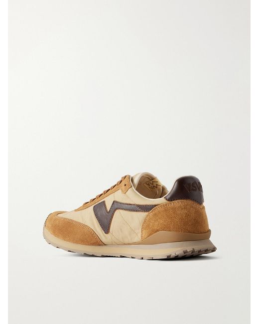 Visvim Natural Fkt Runner Leather And Suede-Trimmed Canvas Sneakers for men
