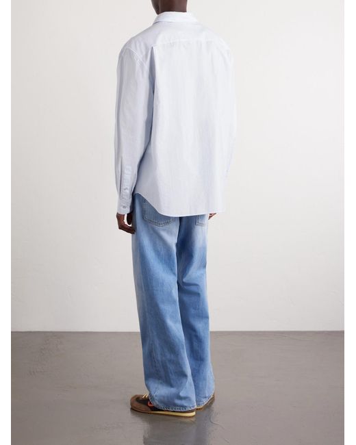 Loewe White Paula's Ibiza Logo-Embroidered Cotton-Blend Shirt for men