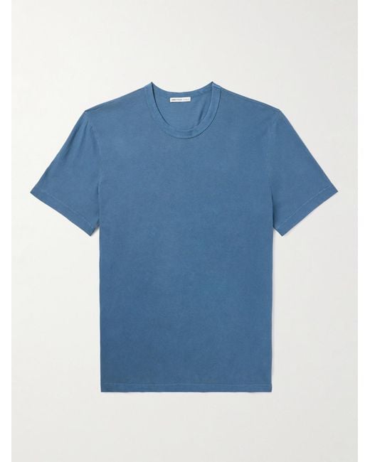 James Perse Blue Combed Cotton-Jersey T-Shirt for men