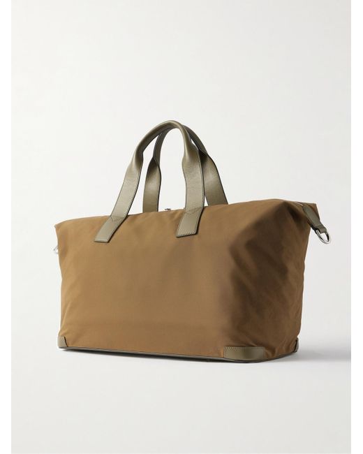 Mulberry Natural Leather-trimmed Waxed-cotton Weekend Bag for men