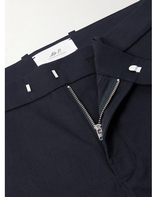 Mr P. Blue Samuel Slim-Fit Straight-Leg Stretch-Cotton Golf Trousers for men