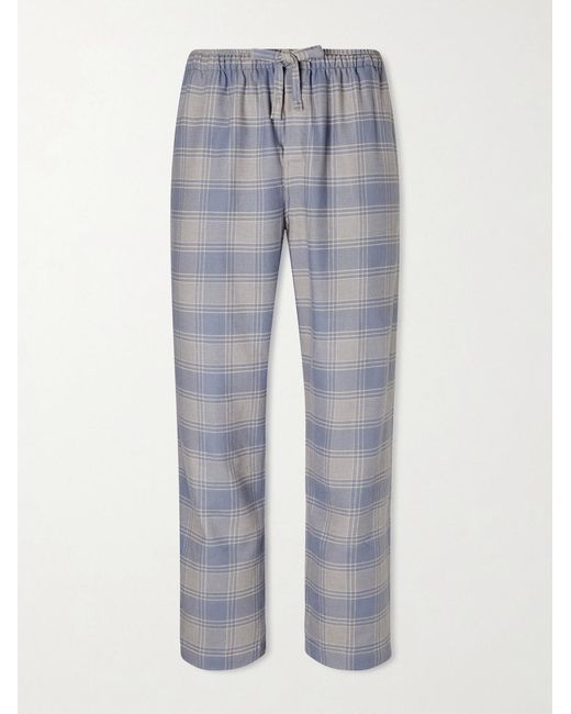 Derek Rose Gray Kelburn 52 Straight-leg Checked Brushed-cotton Pyjama Trousers for men