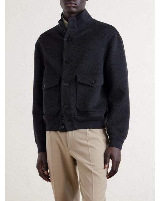 Dunhill Blue Cashmere And Wool-Blend Bomber Jacket for men