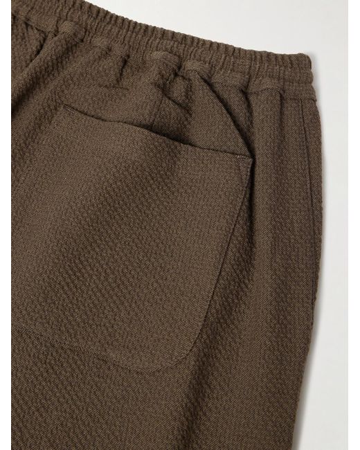 A Kind Of Guise Brown Banasa Straight-Leg Seersucker Suit Trousers for men