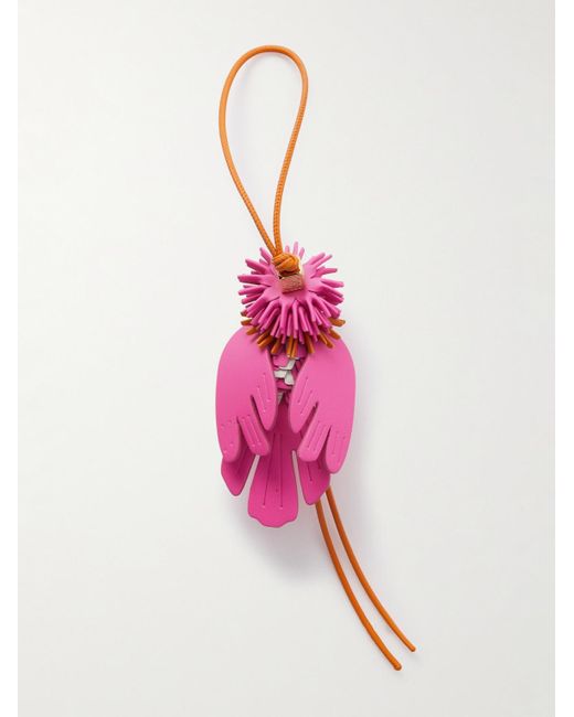 Loewe Pink Paula's Ibiza Exotic Bird Leather Keyring for men