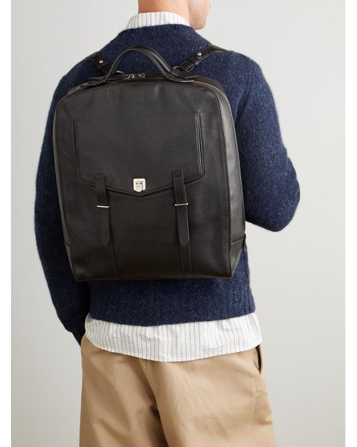 Metier Black Rider Full-Grain Leather Backpack for men