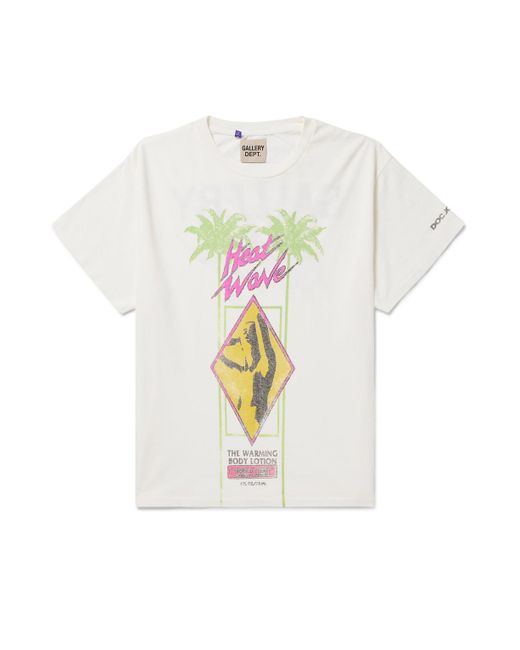 GALLERY DEPT. White Doc Johnson Heat Wave Glittered Printed Cotton-jersey T-shirt for men
