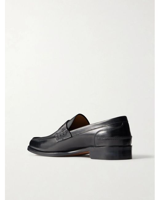 Mr P. Black Split-Toe Leather Penny Loafers for men