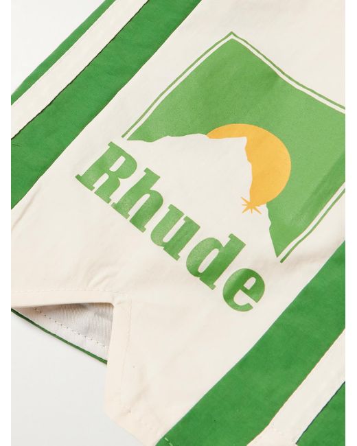 Rhude Green Moonlight Straight-leg Mid-length Printed Swim Shorts for men