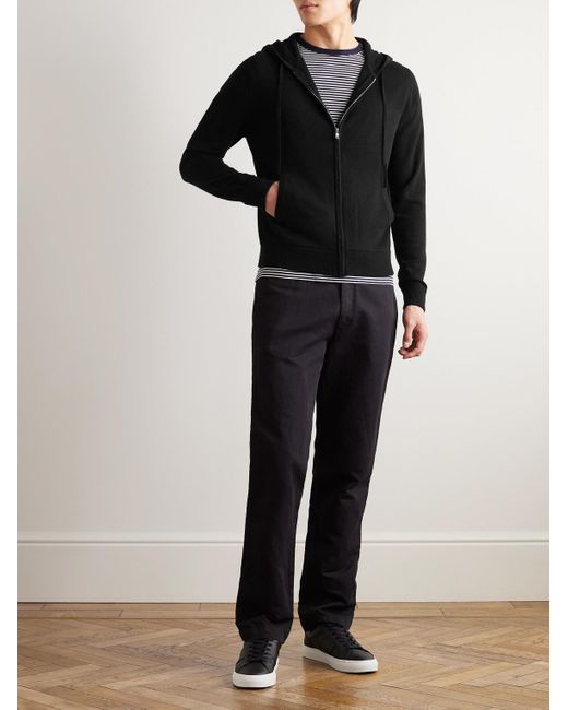 Mr P. Black Wool And Cashmere-blend Zip-up Hoodie for men