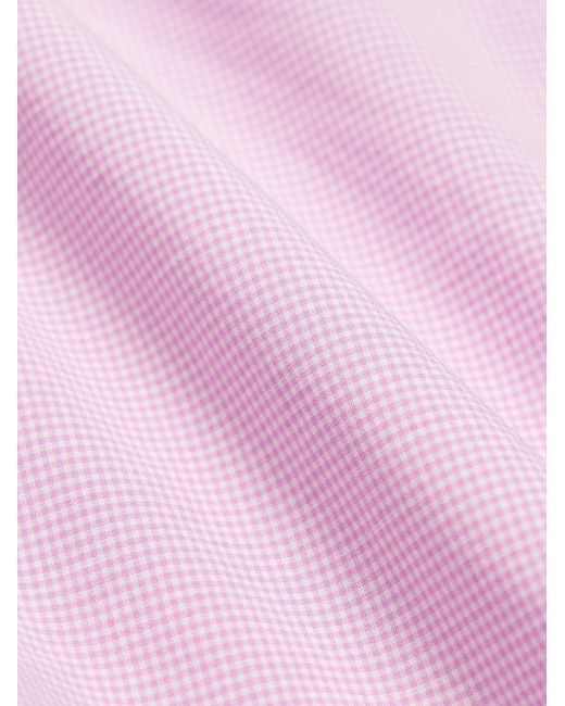 Spread-Collar Checked Cotton-Poplin Shirt di Sid Mashburn in Pink da Uomo