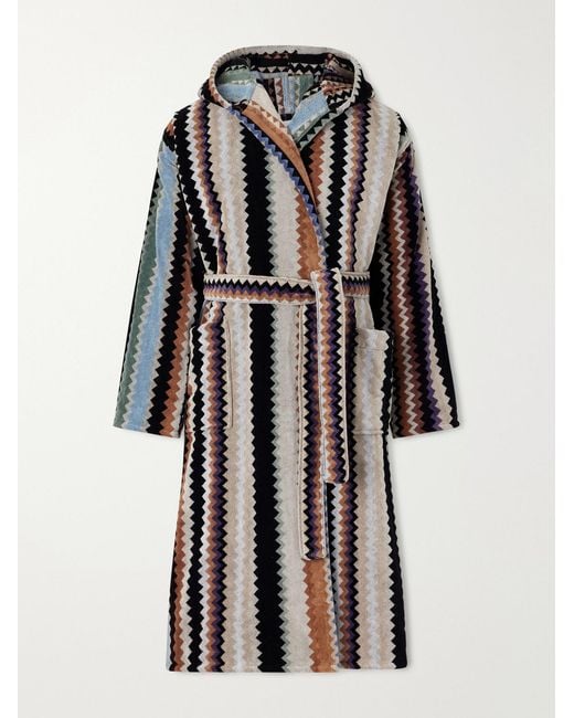 Missoni Multicolor Curt Striped Cotton-Terry Hooded Robe for men