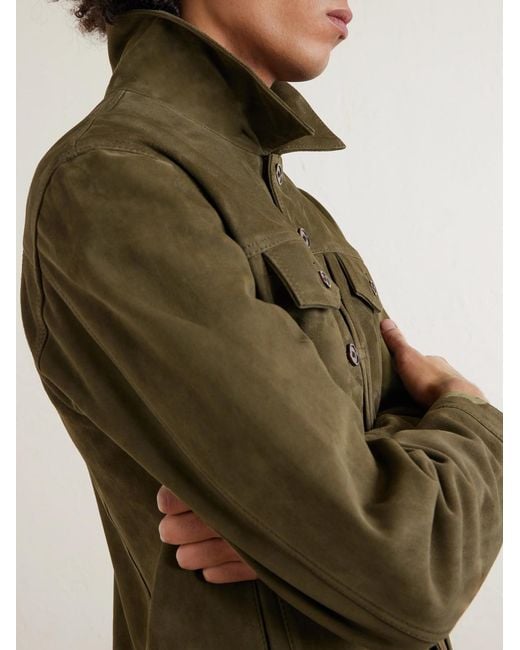 Officine Generale Green Liam Suede Jacket for men
