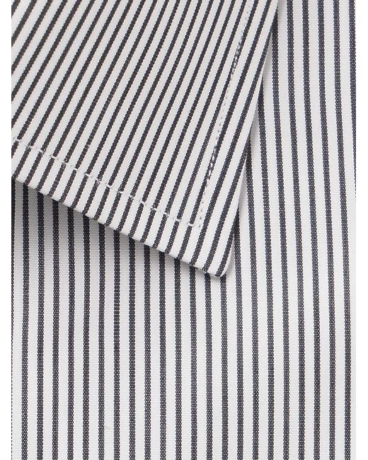Tom Ford Gray Striped Cotton-Poplin Shirt for men