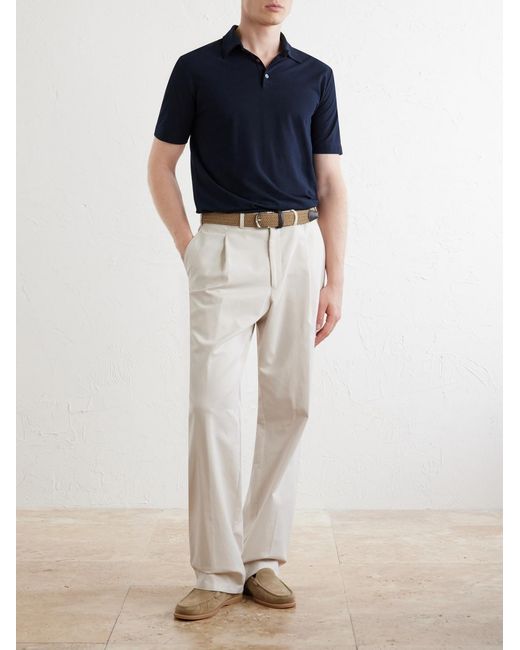 Slowear Blue Slim-Fit Icecotton Polo Shirt for men