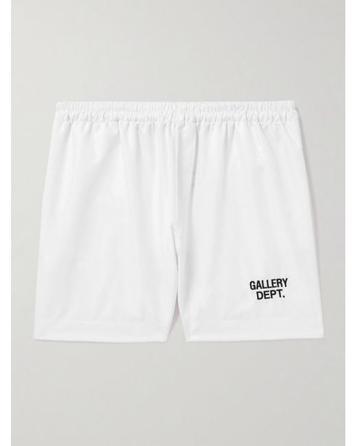 GALLERY DEPT. White Zuma Straight-leg Logo-embroidered Cotton-poplin Shorts for men