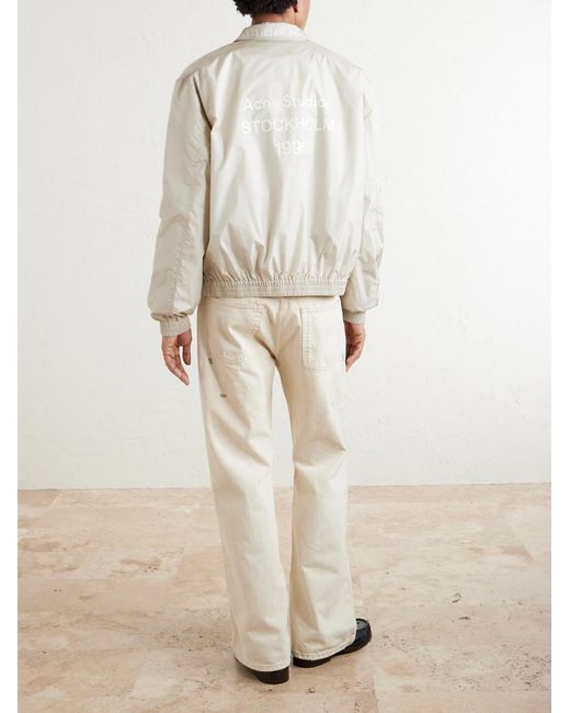 Acne Natural Paint-Splattered Straight-Leg Jeans for men