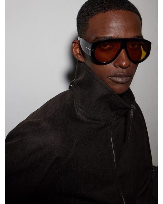Tom Ford Black Bronson D-Frame Acetate Sunglasses for men