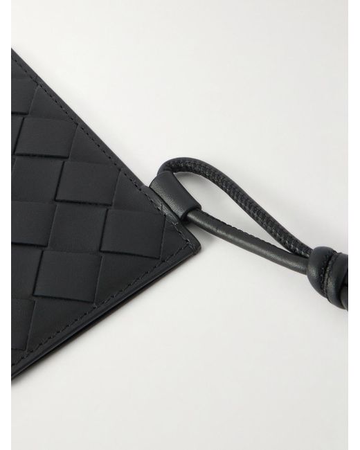 Bottega Veneta Black Intrecciato Leather Badge Holder for men