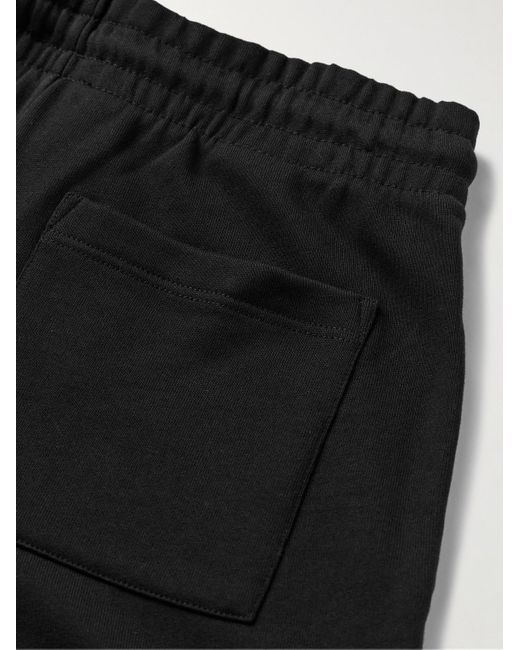 Dries Van Noten Black Straight-leg Cotton-jersey Drawstring Shorts for men