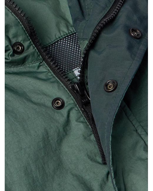 Stone Island Green Logo-Appliquéd Membrana 3L Tc Hooded Jacket for men