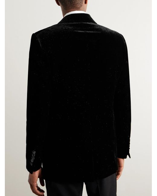 Tom Ford Black Atticus Metallic Velvet Tuxedo Jacket for men