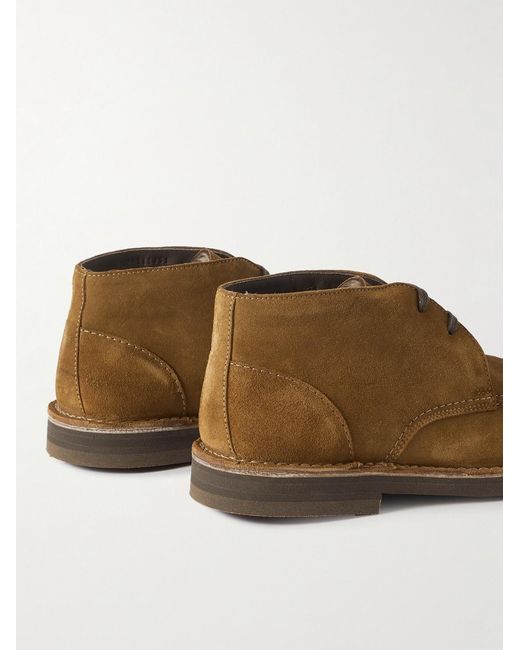 Mr P. Brown Andrew Split-Toe Shearling-Lined Suede Chukka Boots for men