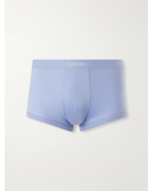 Zimmerli of Switzerland Blue Sea Island Cotton Boxer Briefs for men