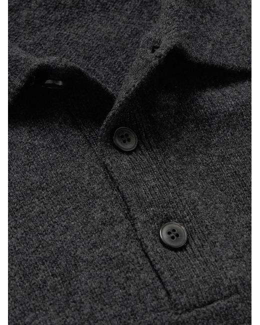 Sunspel Gray Wool Polo Shirt for men