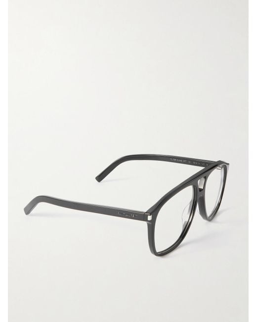 Saint Laurent Black Aviator-Style Acetate Optical Glasses for men