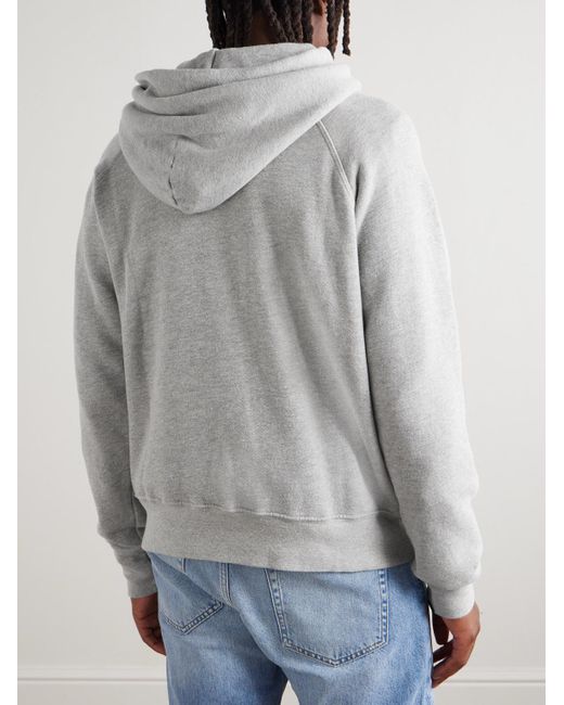 Les Tien Gray French Terry Cotton-jersey Raglan Hoodie for men