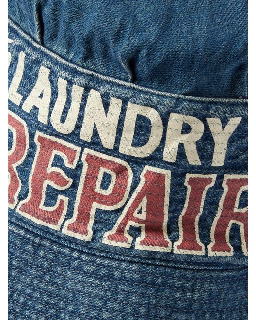 Kapital Blue Laundry Printed Denim Bucket Hat