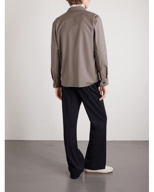 Canali Gray Wool-Blend Overshirt for men