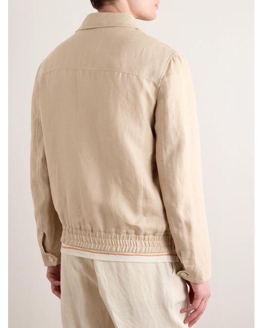 Brunello Cucinelli Natural Linen-twill Bomber Jacket for men